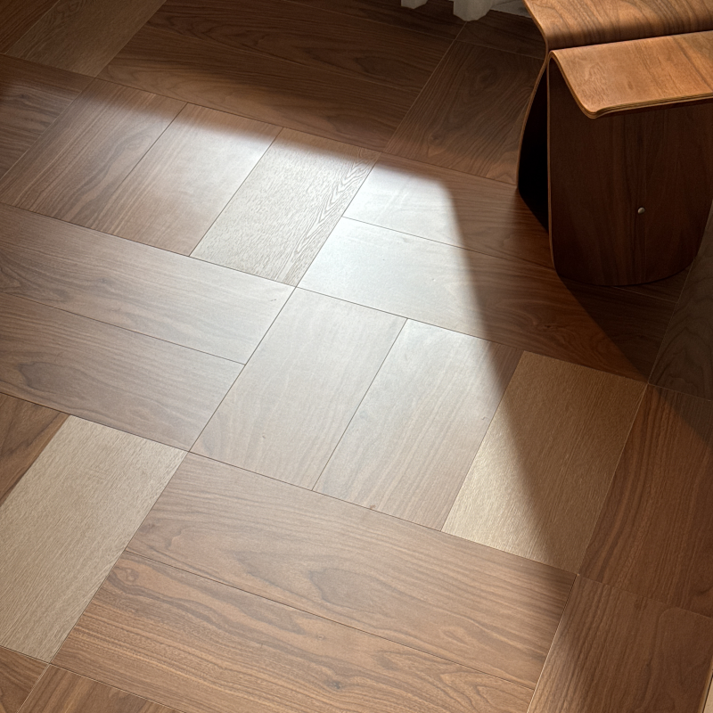 Black walnut parquet flooring