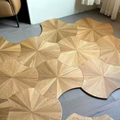 Tri-curved parquet flooring