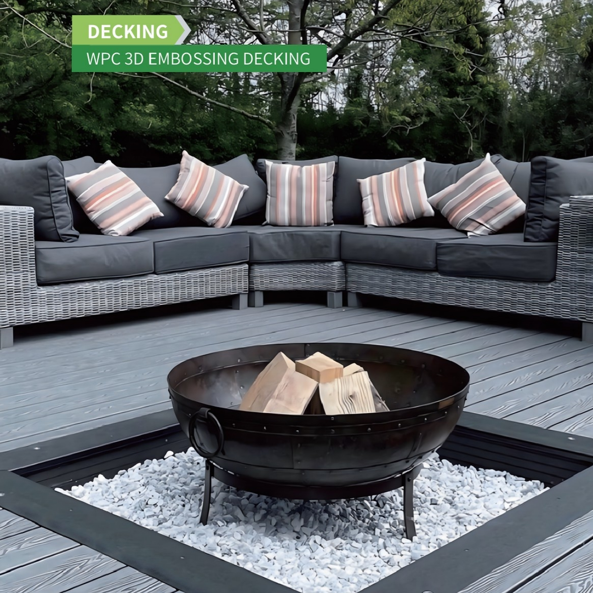 WPC 3D EMBOSSING DECKING